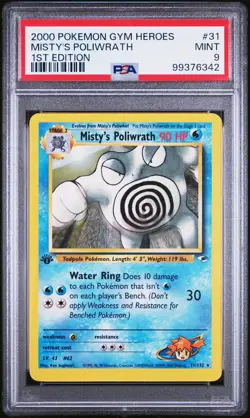 2000 Pokemon Gym Heroes 1st Edition Misty's Poliwrath #31 PSA 9 - Image 1