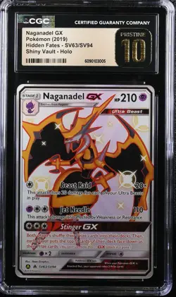 Pokemon Naganadel GX Holo #SV63 Hidden Fates 2019 - CGC 10 PRISTINE - Image 1