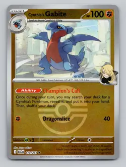 Cynthia's Gabite (Poke Ball) 110/217 Ascended Heroes Pokemon Reverse Holo NM - Image 1