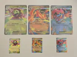 Pokemon TCG Mega Meganium Emboar Feraligatr MEP 034 035 036 Regular+Jumbo Promo - Image 1
