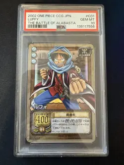 Bandai One Piece CCG Luffy The Battle of Alabasta 2002 PSA 10 Japanese C01 - Image 1