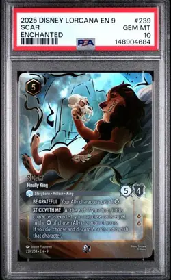 PSA 10 FABLED SCAR FINALLY KING ENCHANTED #239 DISNEY LORCANA - Image 1