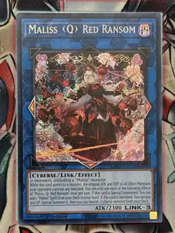Yugioh! Maliss Q Red Ransom Prismatic Secret Rare Near Mint 1st Ed MP25-EN125 - Image 1