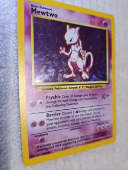 Mewtwo 10/102 Holo Base Set Pokemon Card First Edition - Image 3