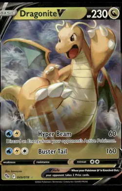 Pokemon Cards Dragonite V 049/078 Pokemon GO Holo V Rare NM - Image 1