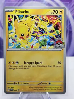 Pikachu SVP 225 Black Star Promo World Championship 2025 Stamp Pokemon Card - Image 1