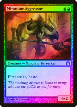 Minotaur Aggressor FOIL Return to Ravnica NM Red Uncommon MAGIC CARD ABUGames - Image 1