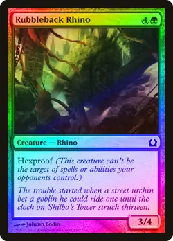 Rubbleback Rhino FOIL Return to Ravnica NM Green Common MAGIC CARD ABUGames - Image 1