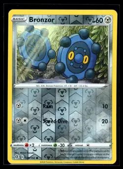 2020 Sword & Shield - Rebel Clash Bronzor Reverse Holo Pokemon Card #129 - Image 1