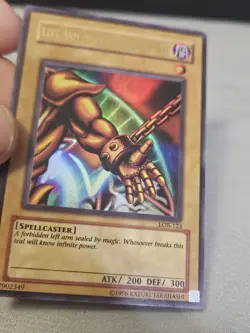 Vintage Yu-Gi-Oh TCG Left Arm Of The Forbidden One LOB-123 Super Rare Holo Card - Image 4