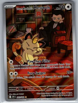 Team Rocket's Meowth 203/182 SV10: Destined Rivals - Pokemon Card - NM - Image 1