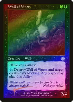 Wall of Vipers FOIL Prophecy NM Black Uncommon MAGIC GATHERING CARD ABUGames - Image 1
