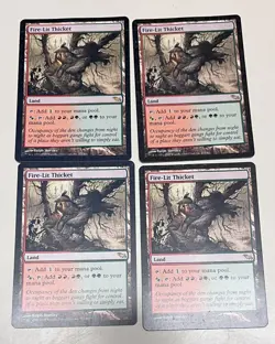 4x Fire-Lit Thicket, Shadowmoor Rare Land - Image 1