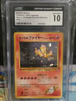 Pokemon TCG Blaine's Moltres Gym 2 Challenge Darkness Holo Japanese CGC 10 - Image 1