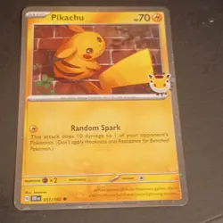 Pokemon Pikachu TEF Promo Holo Basic 051/162 Random Spark 70 HP English Card - Image 1