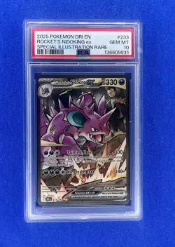Pokemon 2025 Team Rocket's Nidoking ex #233 Special Illustration Rare PSA 10￼ - Image 1