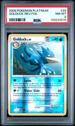 2009 Pokemon Platinum #29 Golduck-Rev.Foil PSA 8 - Image 1