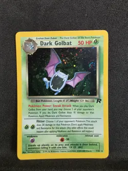Vintage Pokemon TCG - Team Rocket - Unlimited Dark Golbat 7/82 Holo: NM- (SWIRL) - Image 1