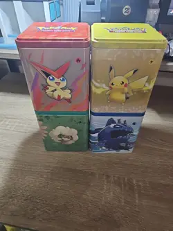 Pokemon TCG: 2021-22 Stacking Tins Lot 4 *EMPTY* Grass Water Electric Fire - Image 1