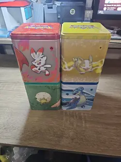 Pokemon TCG: 2021-22 Stacking Tins Lot 4 *EMPTY* Grass Water Electric Fire - Image 3