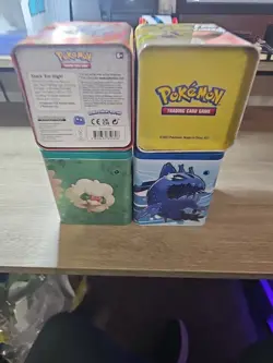 Pokemon TCG: 2021-22 Stacking Tins Lot 4 *EMPTY* Grass Water Electric Fire - Image 5