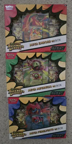 Pokemon Mega Evolution Ascended Heroes Ex Box Set of 3 Factory Sealed - Image 1