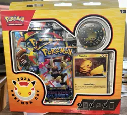 Pokemon Day 30 Year Anniversary Pikachu Promo, Coin, & THREE Booster Packs NEW - Image 1