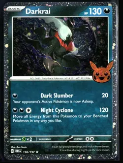 2023 Scarlet & Violet Series - Obsidian Flames Darkrai #136 Holo Rare Pokemon - Image 1