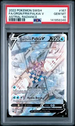 POKEMON SWORD & SHIELD ASTRAL RADIANCE FULL ART/ORIGIN FORME PALKIA V PSA 10 - Image 1