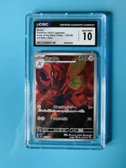 CGC 10 GEM MINT Scizor AR 116/108 Ruler of the Black Flame Japanese Pokemon - Image 1