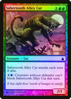 Sabertooth Alley Cat FOIL Ravnica: City of Guilds NM Red Common CARD ABUGames - Image 1