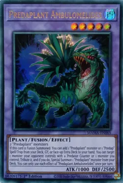 MAMA-EN065 PREDAPLANT AMBULOMELIDES ULTRA RARE 1ST EDITION YuGiOh CARD - Image 1