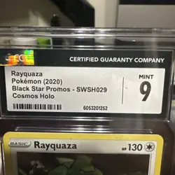 Rayquaza SWSH029 CGC 8 Mint SWSH: Black Star Promo Cards Cosmos Holo - Image 4