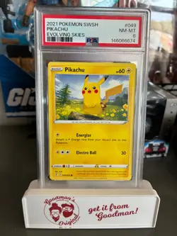 2021 Pokemon Evolving Skies - PIKACHU #49 - PSA 8, NEAR MINT/MINT Fresh Slab! - Image 1