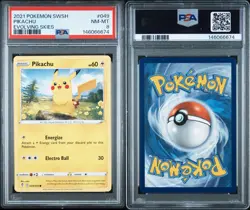 2021 Pokemon Evolving Skies - PIKACHU #49 - PSA 8, NEAR MINT/MINT Fresh Slab! - Image 3