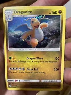 Pokemon Dragonite 96/149 Sun and Moon Cosmos Holo Galaxy Swirl💫 - Image 1