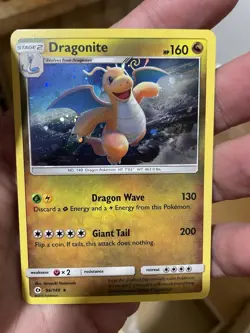 Pokemon Dragonite 96/149 Sun and Moon Cosmos Holo Galaxy Swirl💫 - Image 2