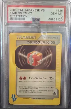 PSA 10 2001 Pokemon VS Karen's TM 02 #126 PSA 10 (Low Pop 17) Japanese Karen 126 - Image 1