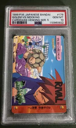 Pokemon Japanese Bandai Golem VS Nidoking #179 PSA 10 GEM MINT Carddass Anime 5 - Image 1