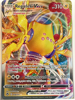 Regieleki VMAX 058/195 Holo VMAX Rare Silver Tempest Pokemon Near Mint - Image 1