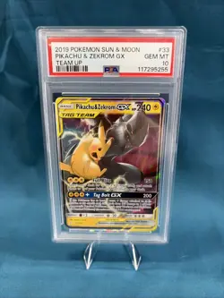 PSA 10 Pikachu & Zekrom GX 33/181 Holo Team Up 2019 Pokemon - Image 1