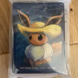 Pokemon x Van Gogh Eevee Inspired Self Portrait With Straw Hat Card Sleeves x65 - Image 2