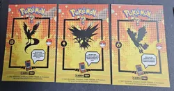 ARTICUNO X ZAPDOS X MOLTRES - POKEMON KANTO CARDS TOP LEGENDARY POKEDEX CCG FOIL - Image 4