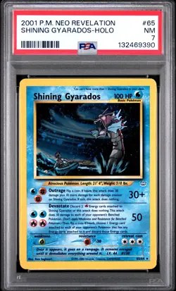 2001 POKEMON NEO REVELATION #65 SHINING GYARADOS-HOLO PSA 7 - Image 1