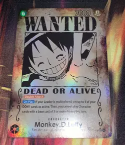 One Piece Monkey.D.Luffy Wanted Poster OP13-118 Carrying On His Will NM - Image 1
