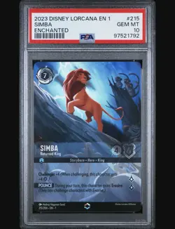 2023 DISNEY LORCANA EN 1-THE FIRST CHAPTER ENCHANTED SIMBA RETURNED KING PSA 10 - Image 1