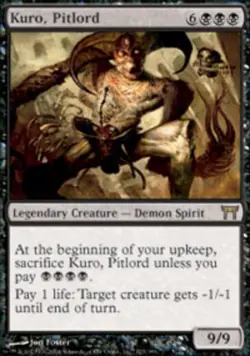 1 x Kuro, Pitlord - Foil - Champions of Kamigawa - Heavy Play - MTG - Image 1