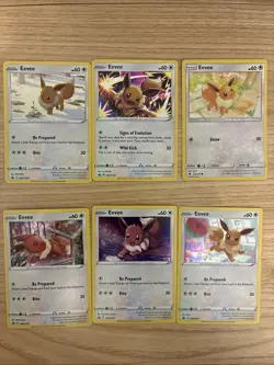 Pokemon TCG Eevee Lot (6 Cards) SWSH118 SWSH190 SWSH127 SWSH212 SWSH175 2018 - Image 1