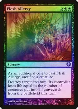 Flesh Allergy FOIL Scars of Mirrodin NM Black Uncommon MAGIC MTG CARD ABUGames - Image 1