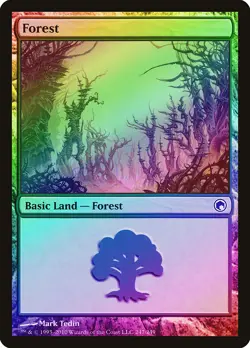 Forest (247) FOIL Scars of Mirrodin NM Basic Land MAGIC MTG CARD ABUGames - Image 1